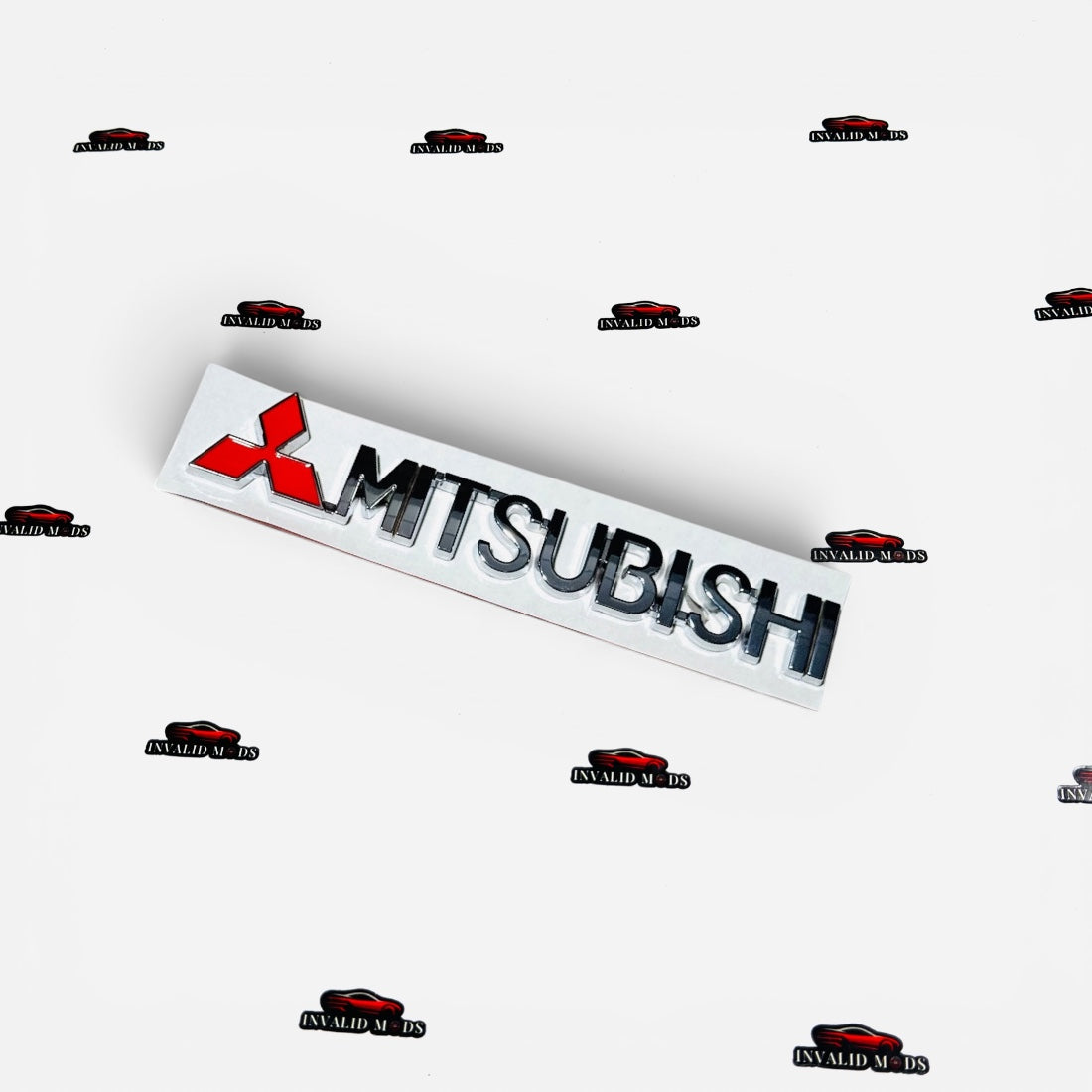 Mitsubishi Logo Sticker | Black & Chrome Finish Emblem for Cars