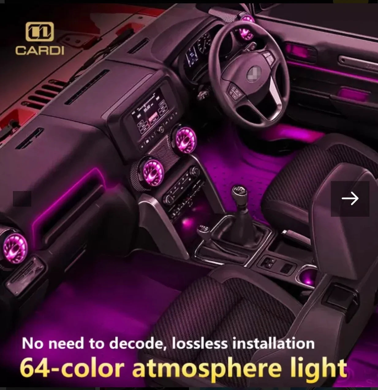 Mahindra Thar ROXX AC Vent Ambient Light Kit – CARDI K3 RGB Interior Lights (2024+)