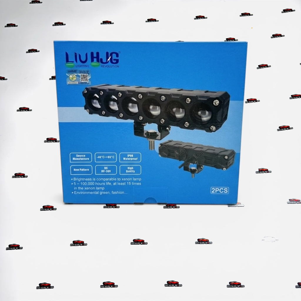HJG 6-Lens 180W Auxiliary Lights & 6-Lens with Devil eye | High Power LED Fog Lamps for Cars & Bikes