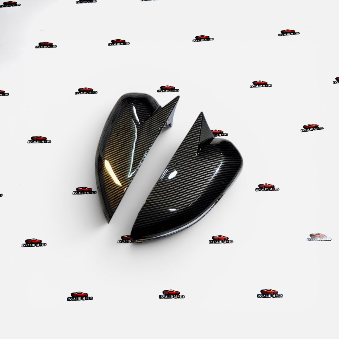 Batman Style Mirror Covers for Tata Punch, Nexon, Tiago & Tigor | Gloss Black ABS