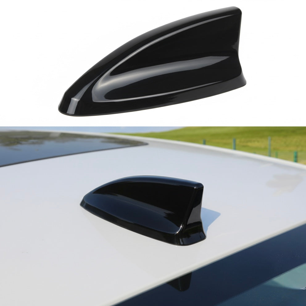 Glossy Black Shark Fin Antenna – Aftermarket Roof Mount Upgrade