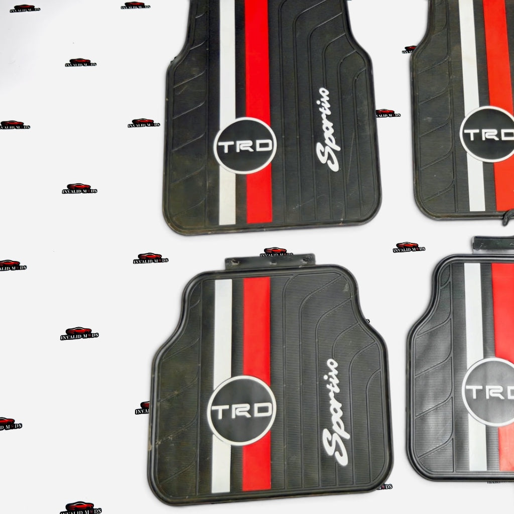 TRD JDM Universal Car Floor Mats | Premium Rubber Anti-Slip Floor Mat Set (Set of 4)