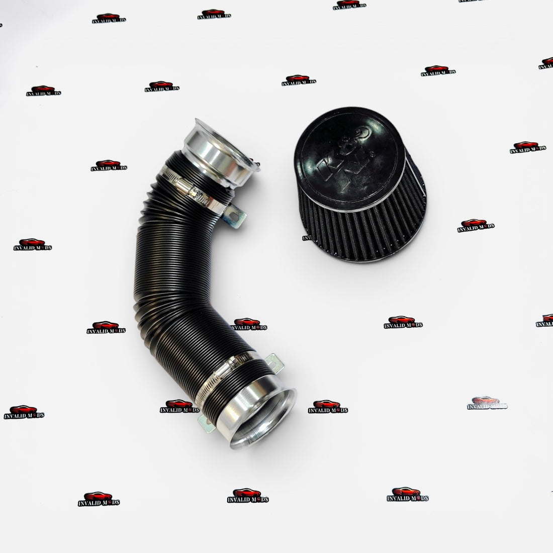 Universal High-Flow Air Intake Kit with 3-Inch Conical Filter & Flexible Pipe