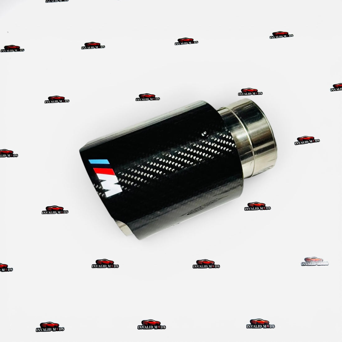 M-Style Carbon Fiber Exhaust Tip | Universal Glossy Carbon Stainless Steel Performance Exhaust Tip
