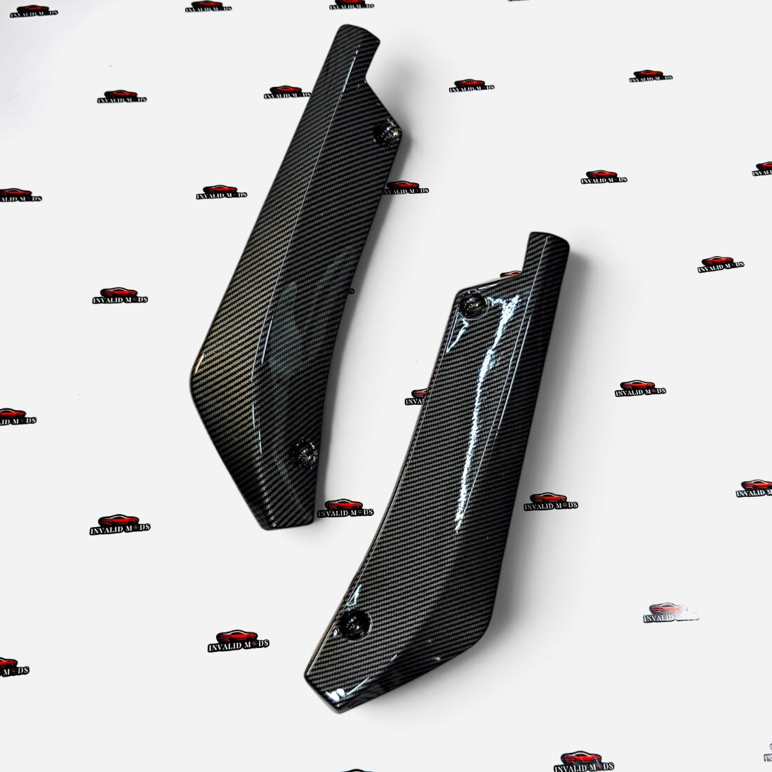 Universal Plain Rear Splitter Set of 2 | Gloss Black | ABS