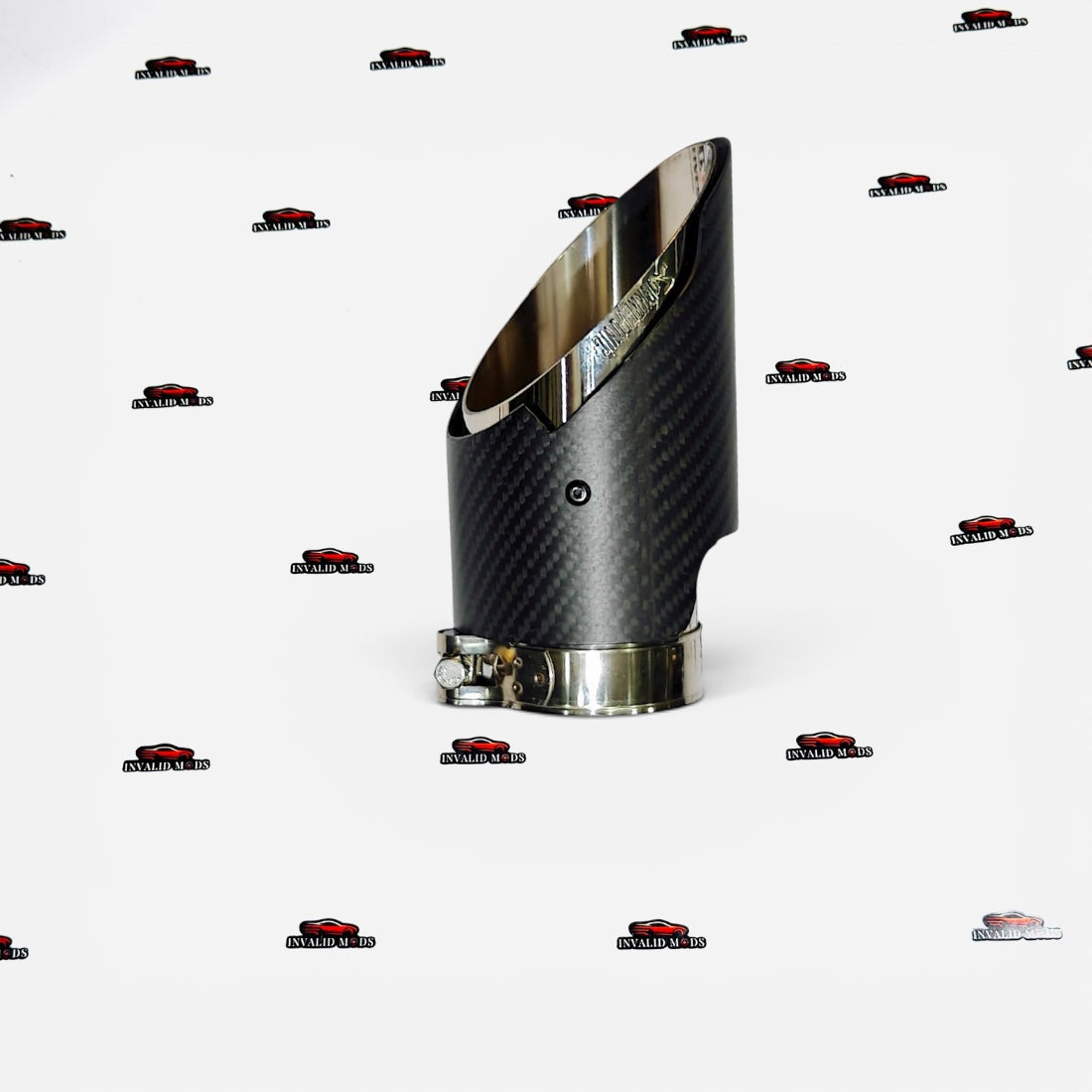 Akrapovic Single Exhaust Tip | Matte Carbon Slant-Cut Design | Universal Stainless Steel Performance Exhaust Tip