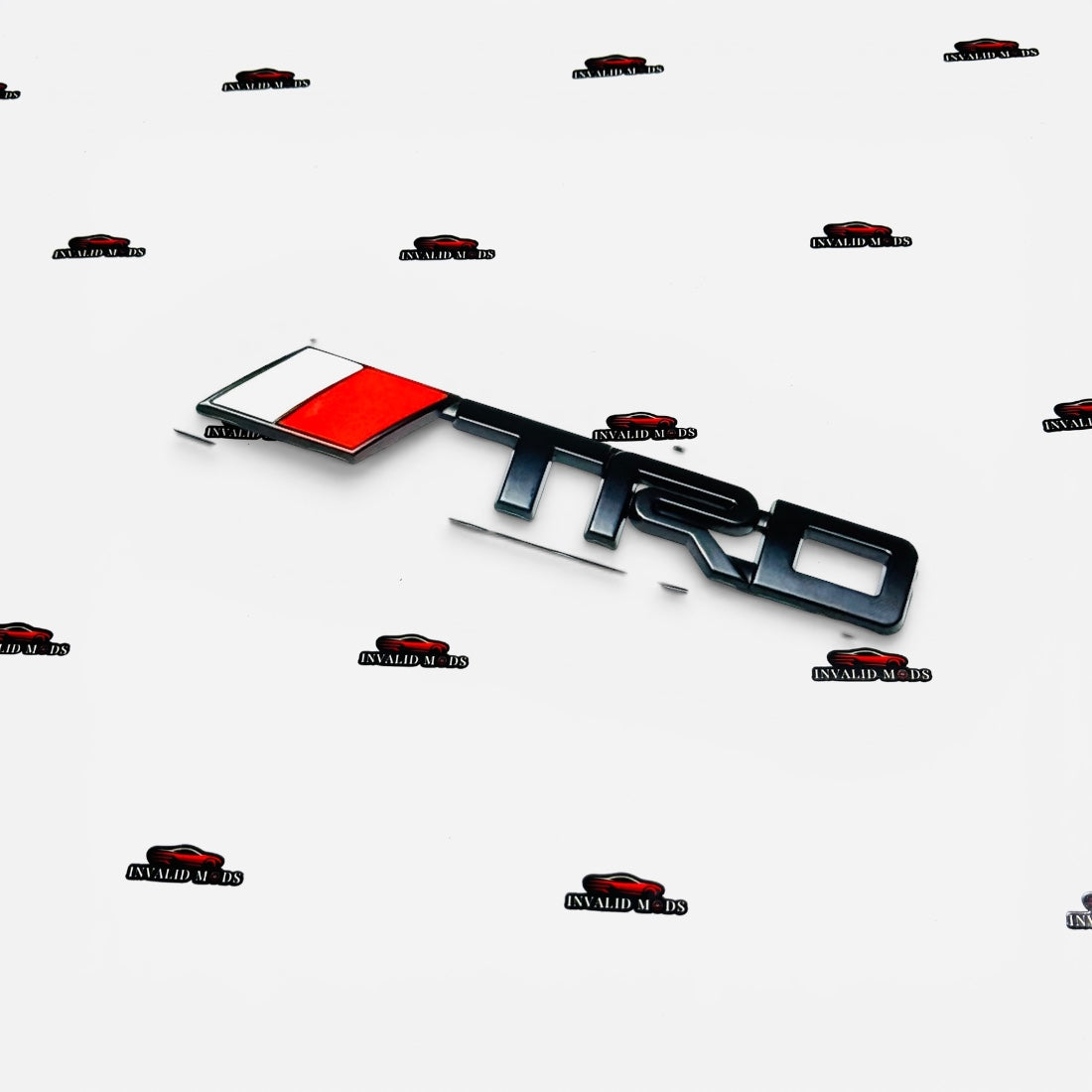 Toyota TRD Metal Emblem Sticker | Premium Silver & Red Performance Badge