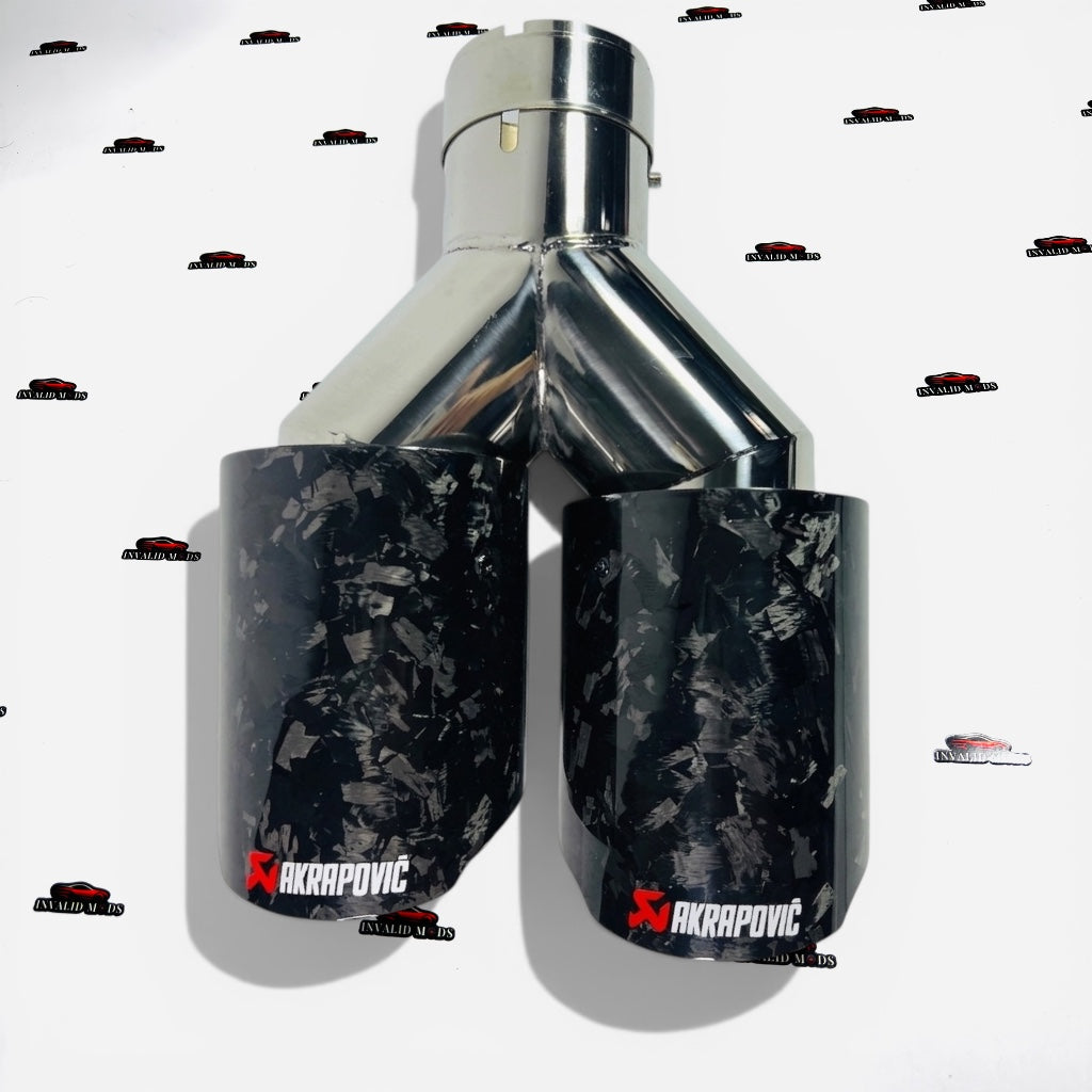 Akrapovic Dual Exhaust Tip | Forged Carbon Akra Dual Tip