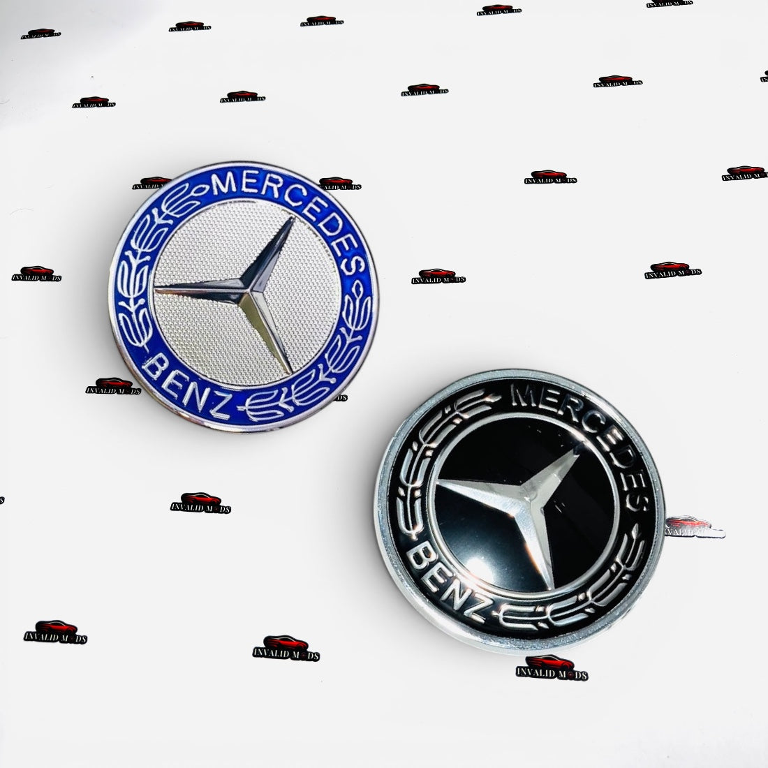 Mercedes-Benz Hood Emblem Badge | Blue & Black Bonnet Logo Aftermarket
