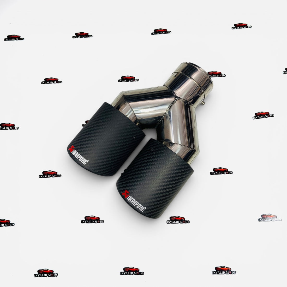 Akrapovic Style Dual Exhaust Tip –|Glossy Carbon Fiber Finish (Universal Fit) (74-79mm)