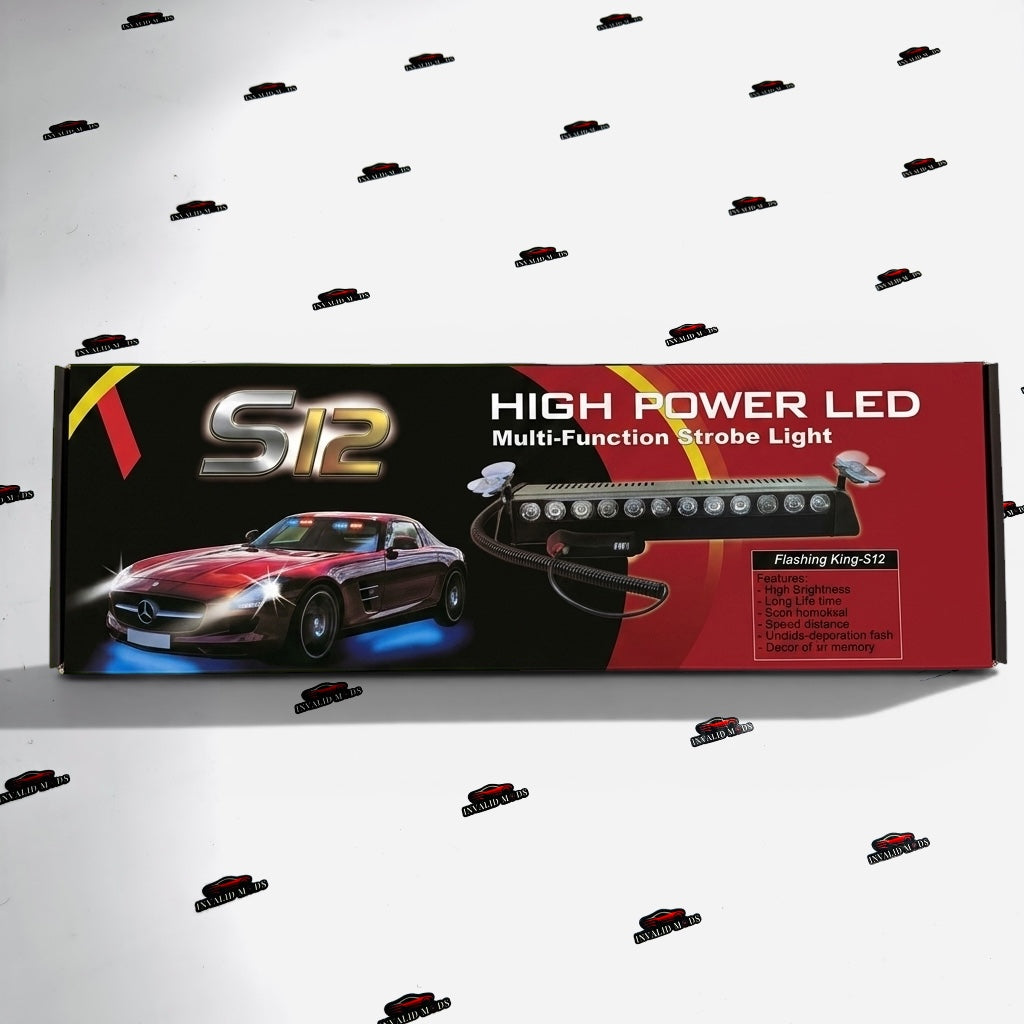 S12 LED Flasher Lights | High-Power Multi-Function Strobe Warning Lights for Cars
