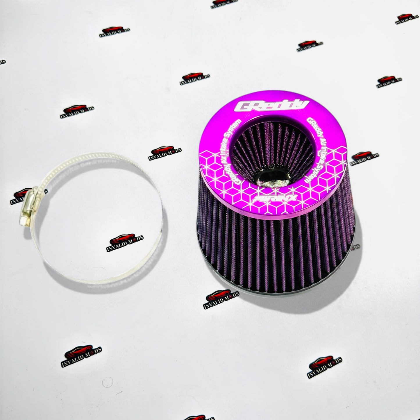 GReddy Dual Induction Air Filter 76–92mm | Universal High-Flow Performance Intake Filter