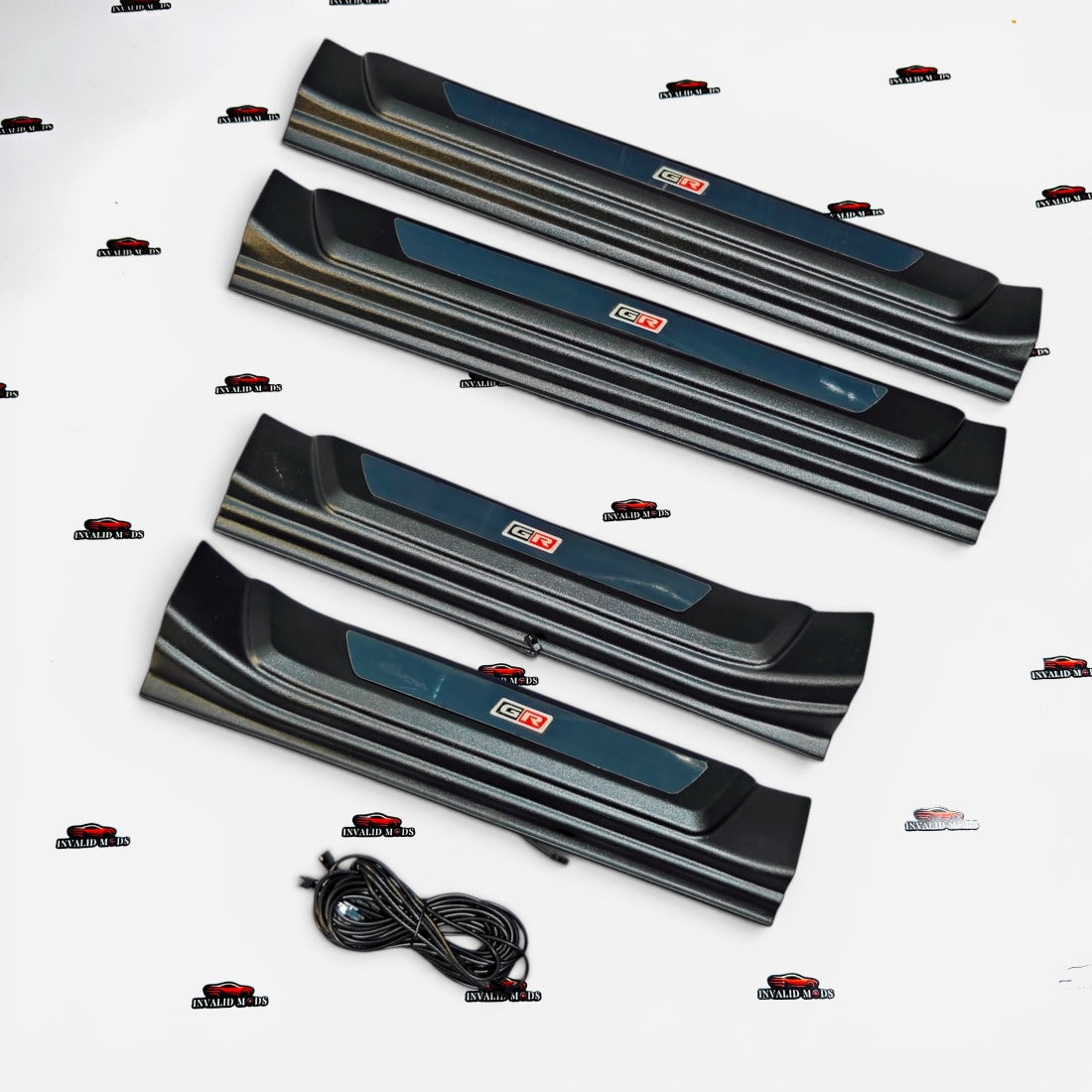 GR Sport LED Door Sill Plate Guards | Illuminated Scuff Plates | Compatible with Toyota Fortuner, Innova Hycross & Hilux