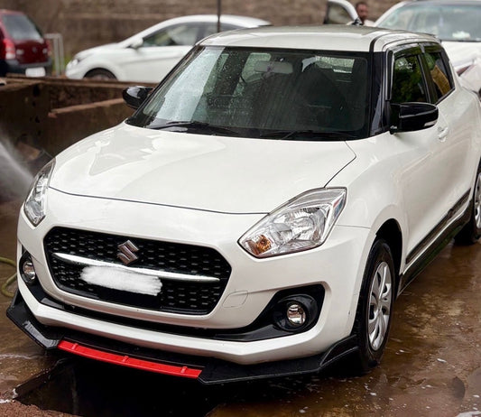 Universal Front Red Lip Splitter & Front + Sides | Gloss Black Aerodynamic Design