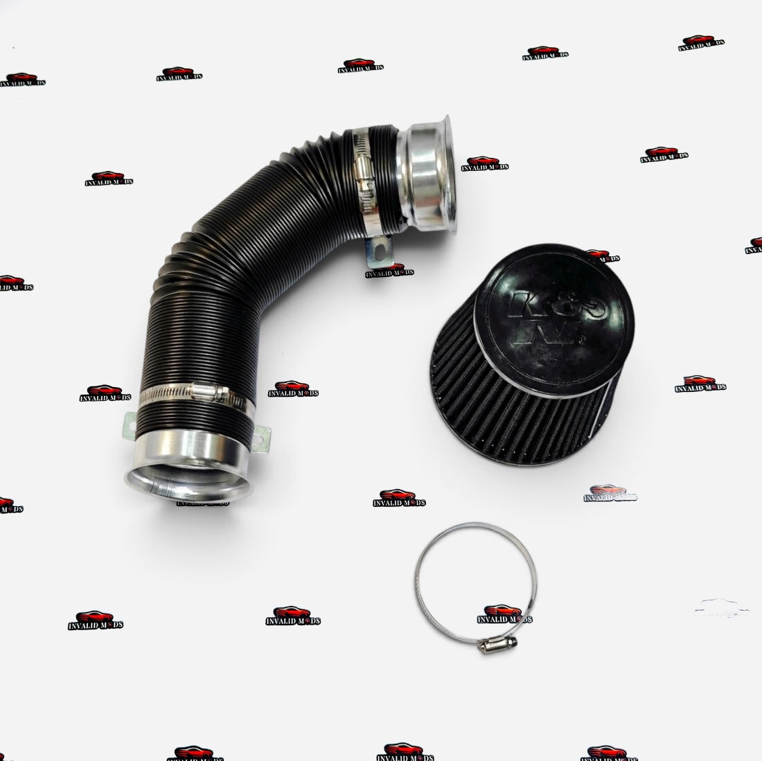 Universal High-Flow Air Intake Kit with 3-Inch Conical Filter & Flexible Pipe