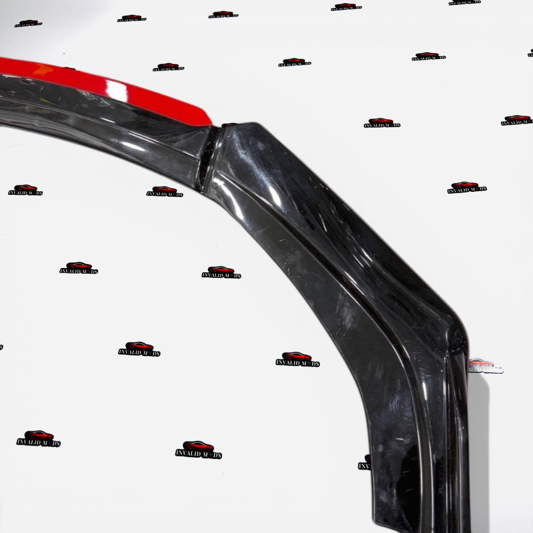 Universal Front Red Lip Splitter Kit Set of 4pc| Gloss Black Aerodynamic Design