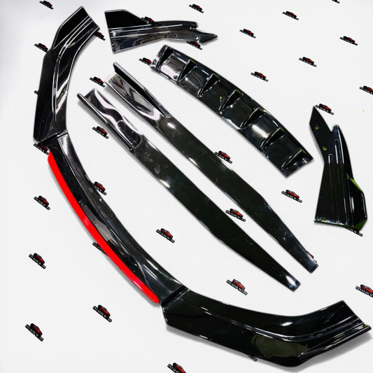 Universal Full Body Splitter Kit | ABS Car Body Kit | Front Lip & Side Skirts