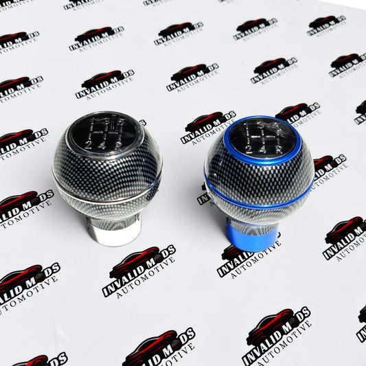 MOMO Round Gear Knob | Carbon Fiber Finish | Universal Manual Car Shift Knob