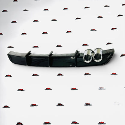VW Polo Rear Diffuser with Dummy Exhaust Tips | Glossy Black Sport Upgrade for 2014+ Models