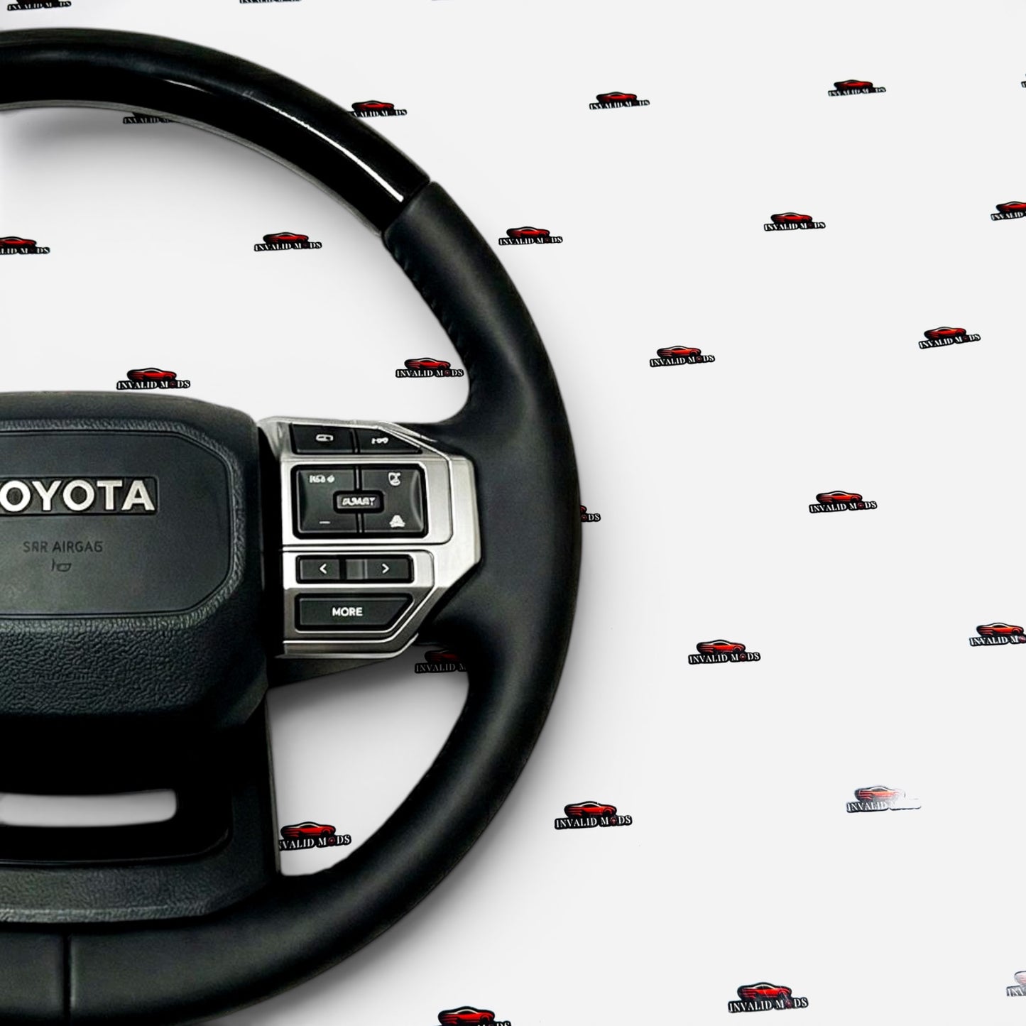 Toyota Land Cruiser Prado LC250 Piano Black Steering Wheel | Premium Gloss Finish