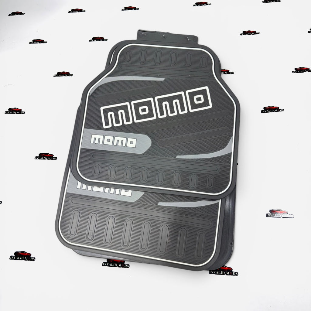 MOMO JDM Universal Car Floor Mats – Premium Rubber Set of 4