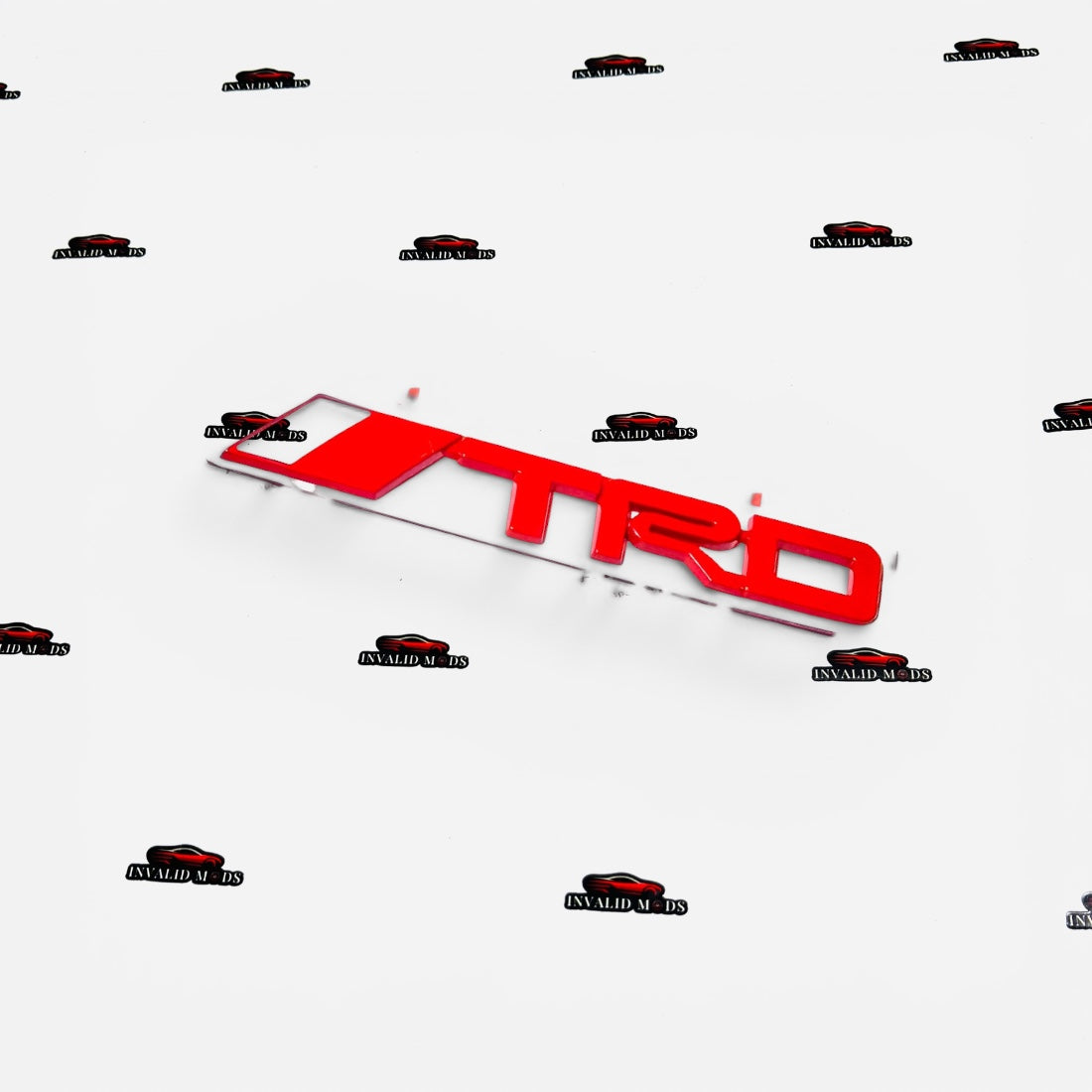 Toyota TRD Metal Emblem Sticker | Premium Silver & Red Performance Badge