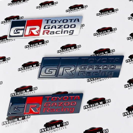 GR Steering Metal Sticker (Long) – Universal Car Emblem Badge