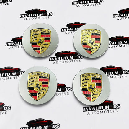 Porsche Wheel Center Caps | OEM-Style & Black Premium Set of 4
