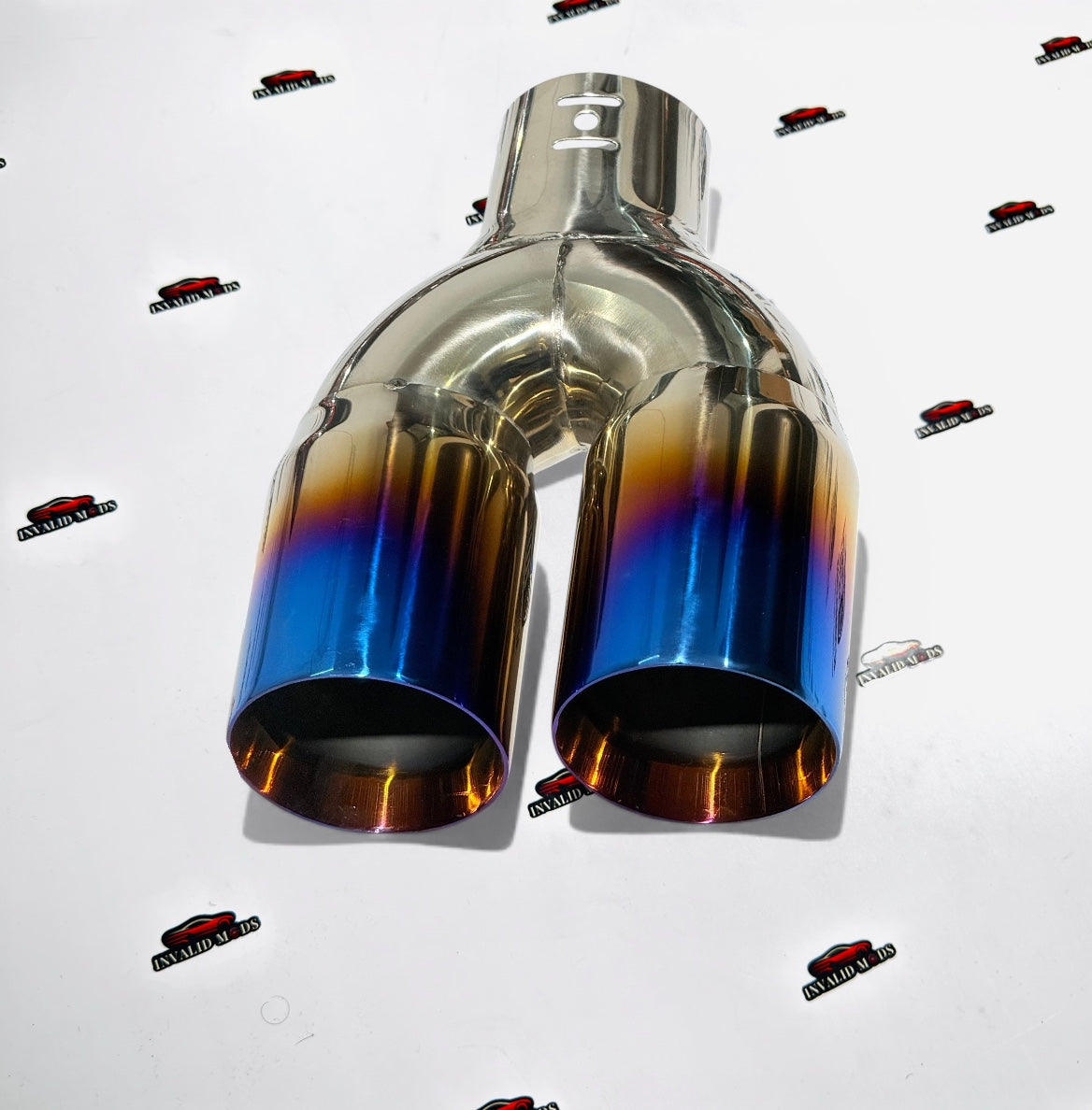 HKS Style Dual Exhaust Tip Burnt Blue | Stainless Steel Universal Performance Muffler Tip