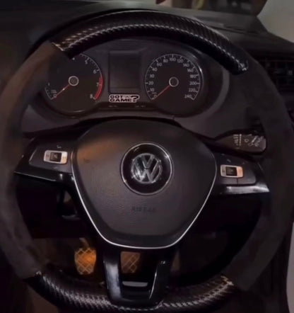 Carbon Fiber & Alcantara Steering Wheel Cover | Universal Sport Grip