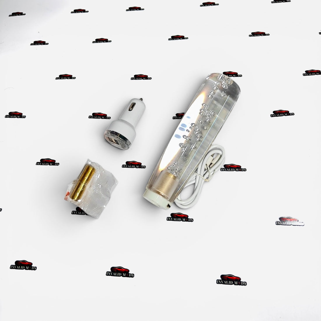 LED Crystal Bubble Gear Shift Knob | Clear Effect | Universal Interior Upgrade