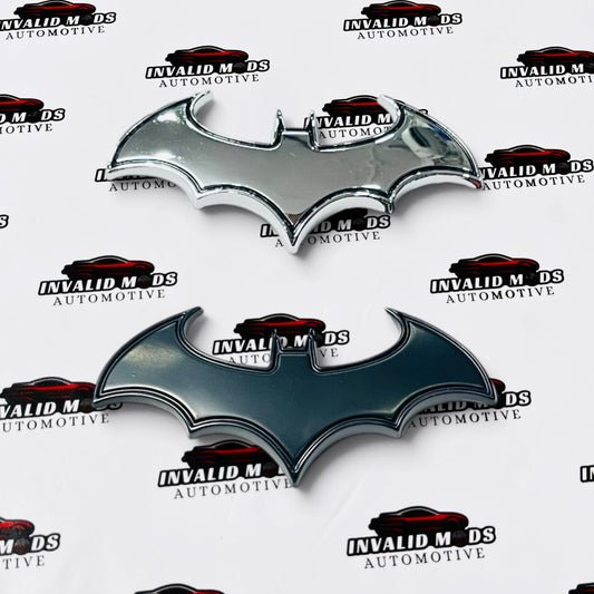 Batman Logo Sticker | Premium Metal Finish Badge in Silver & Gold