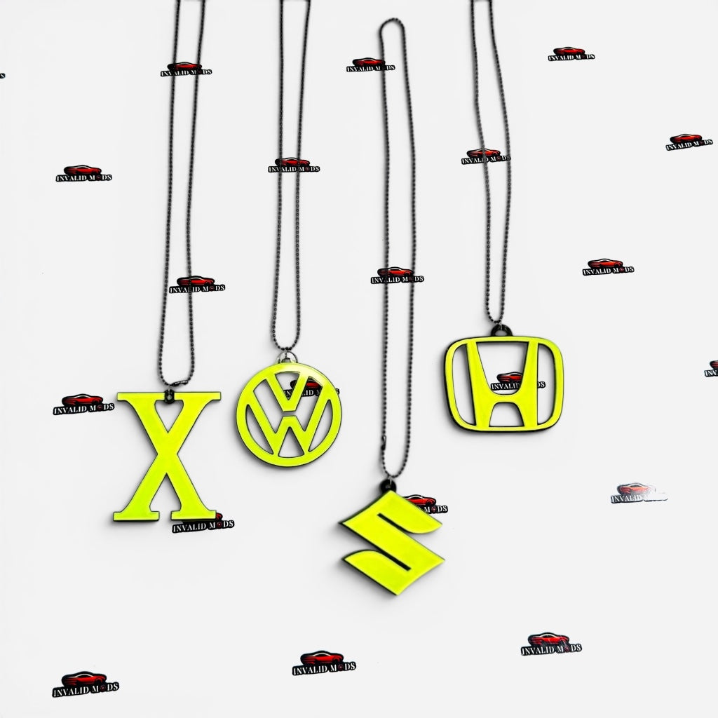"Fluorescent Green Car Mirror Hanging – Stylish Interior Car Accessory for Modern Vehicles"