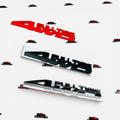 FULL TIME 4WD 3D Metal Sticker | Universal 4x4 Emblem Badge
