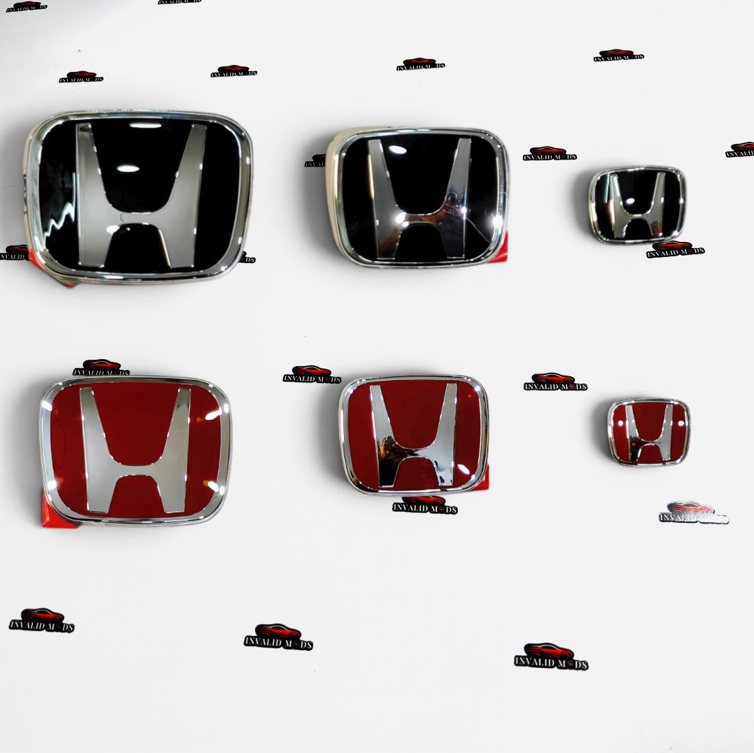 Honda JDM Type-R Red Emblem (Set of 3) | Honda H Replacement Logos