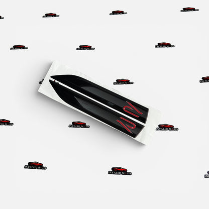 VW R Logo Fender Emblems Long Design | OEM-Style Side Badges for Volkswagen