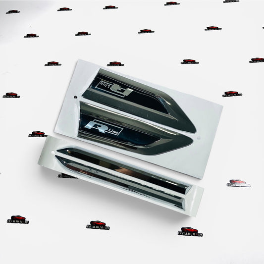 VW Polo R-Line Fender Emblem Kit Set of 2 | OEM-Style Side Badges in Multiple Colors