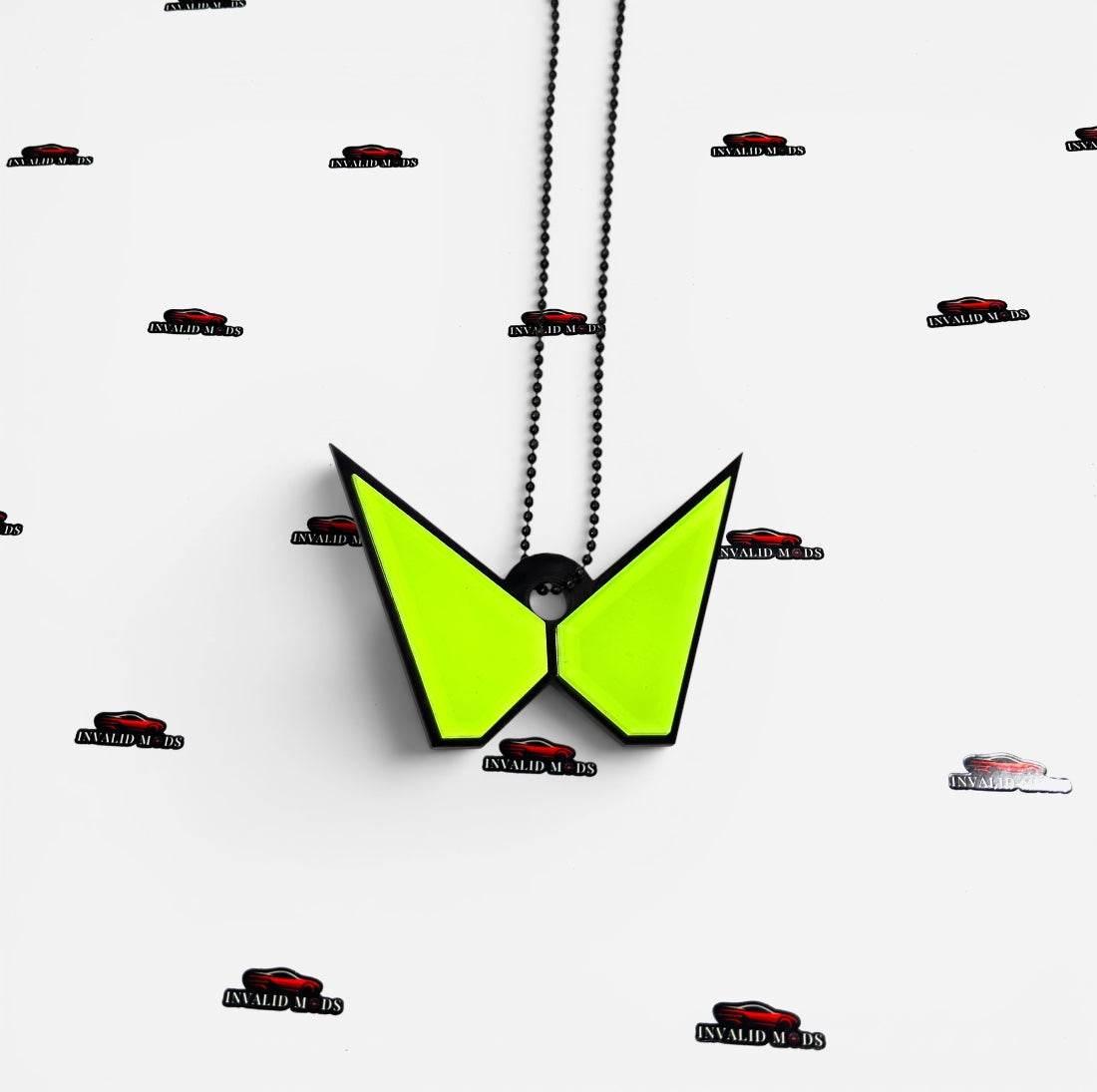 "Fluorescent Green Car Mirror Hanging – Stylish Interior Car Accessory for Modern Vehicles"