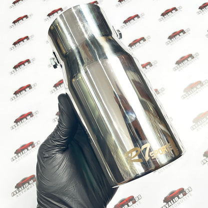R7 Sports Single Exhaust Tip | Stainless Steel Silver Finish