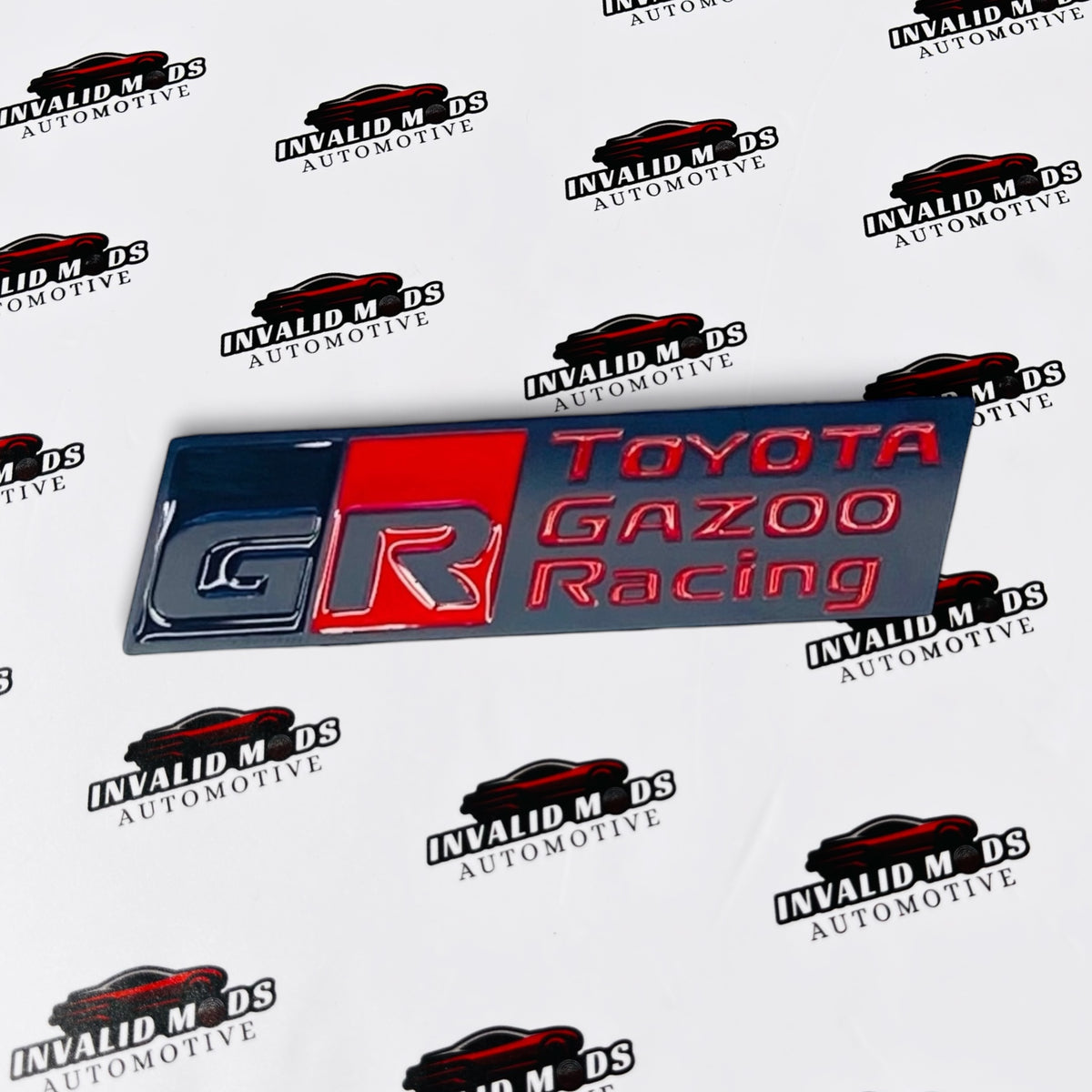 GR Steering Metal Sticker (Long) – Universal Car Emblem Badge