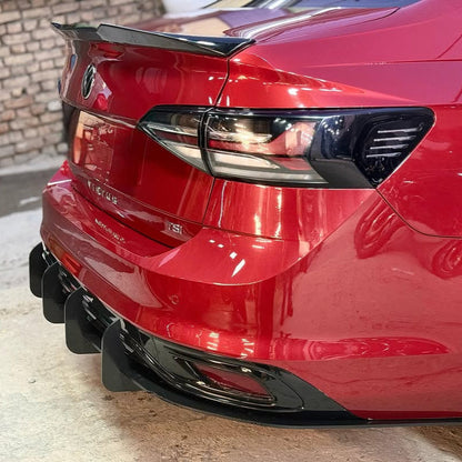 VW Virtus & Skoda Slavia 4 Fin Rear Diffuser | ABS Gloss Black