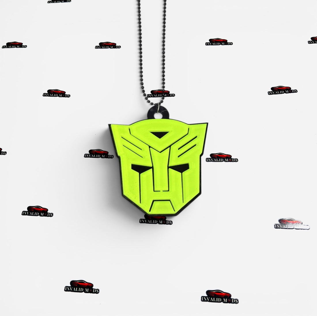 "Fluorescent Green Car Mirror Hanging – Stylish Interior Car Accessory for Modern Vehicles"