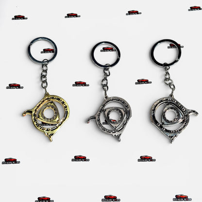 Rotary Engine Style Keychain | Premium Metal Automotive Key Ring for Car Enthusiasts
