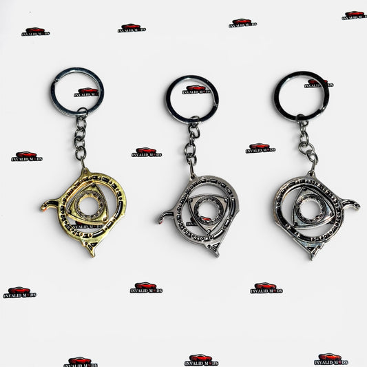 Rotary Engine Style Keychain | Premium Metal Automotive Key Ring for Car Enthusiasts