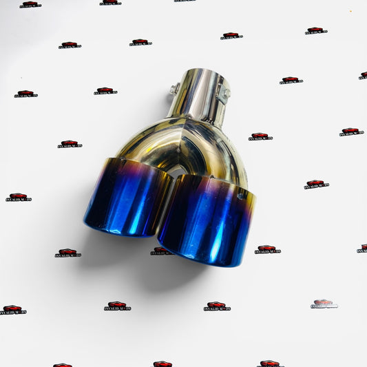 HKS Dual Exhaust Tip | Stainless Steel Burnt Finish | Universal 2.5-Inch Inlet & Outlet Performance Exhaust Tip