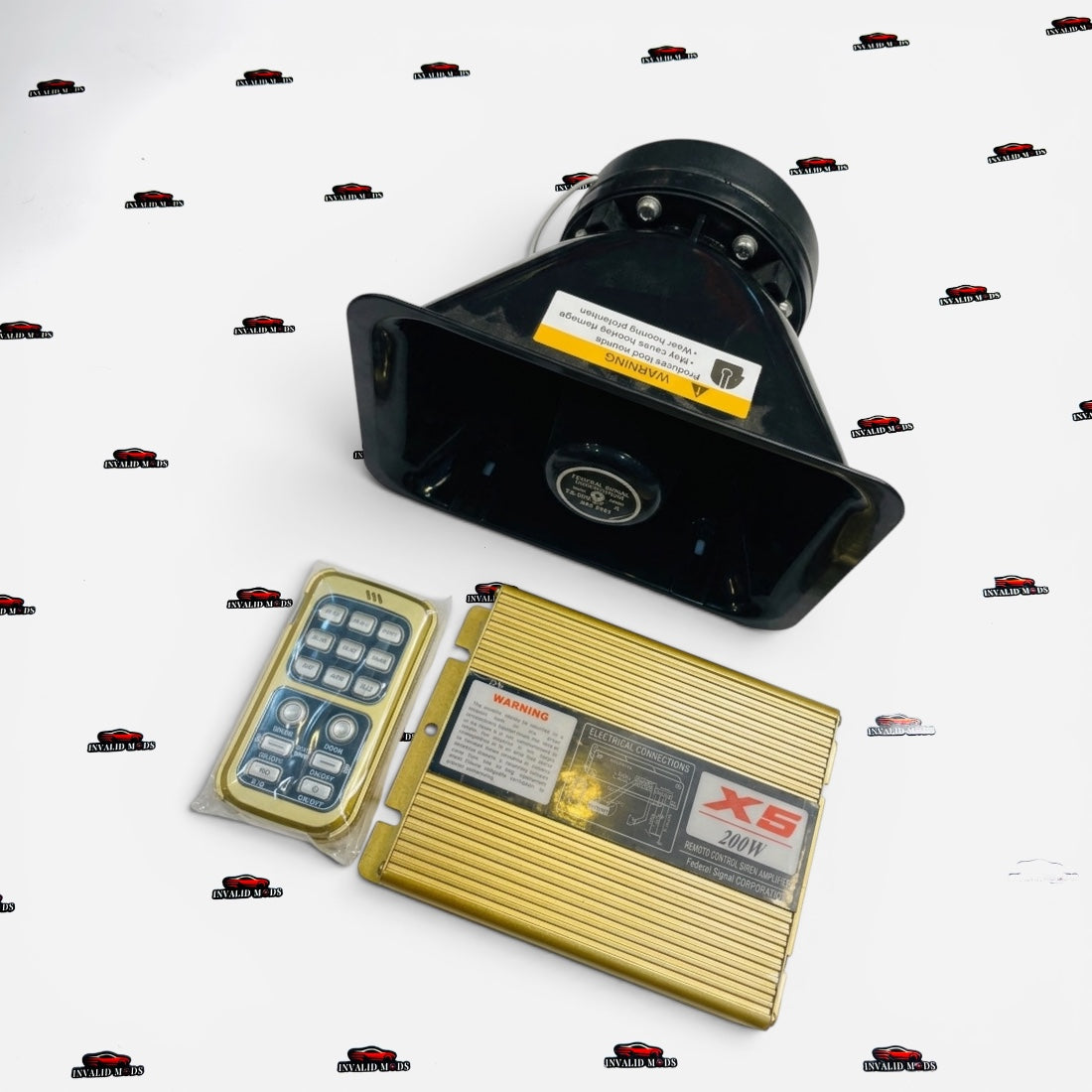 High-Power 200W Federal Siren with Remote Control for Emergency Vehicles