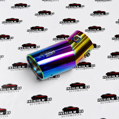 HKS Style Single Exhaust Tip with 2.4-Inch Bent Inlet | Universal Car Exhaust Tip