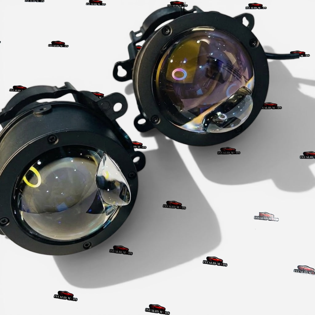 AES 3-Inch LED Laser Fog Lamps with Blue Lens – High-Performance Car Fog Lights