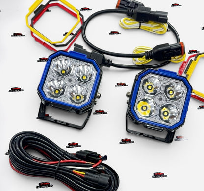 Universal Off-Road LED Driving Lights – High-Intensity Multi-Ring Auxiliary Lamps (Pair)