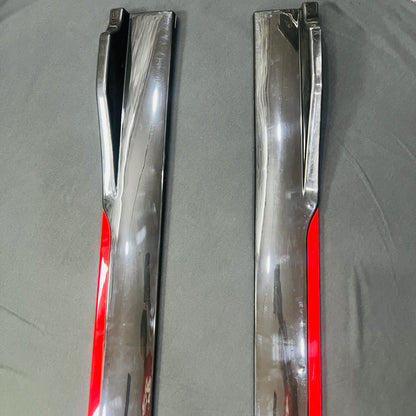 Universal 200cm Gloss Black with Red Accent Side Skirt Extension